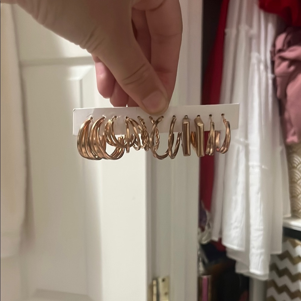 Gold Hoop Earring Set
